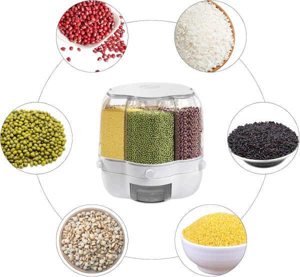BIAZFYIUW Grain Dispenser Airtight Kitchen Storage Organizer-4