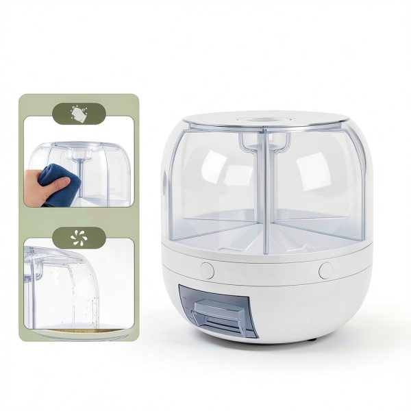 BIAZFYIUW Grain Dispenser 360 Rotating Food Storage-5