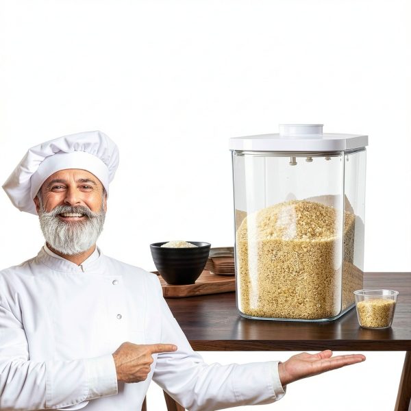 Livlab Rice Dispenser Airtight BPA Free Kitchen Storage-4