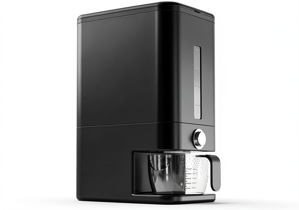 Installing Rice Dispenser BPA Free Airtight Storage Kitchen Container on a wooden desk