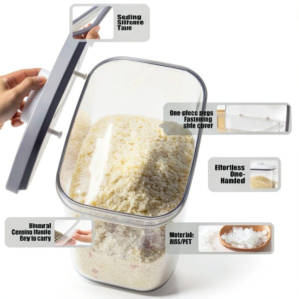 Livlab Rice Dispenser Airtight BPA Free Kitchen Storage-3