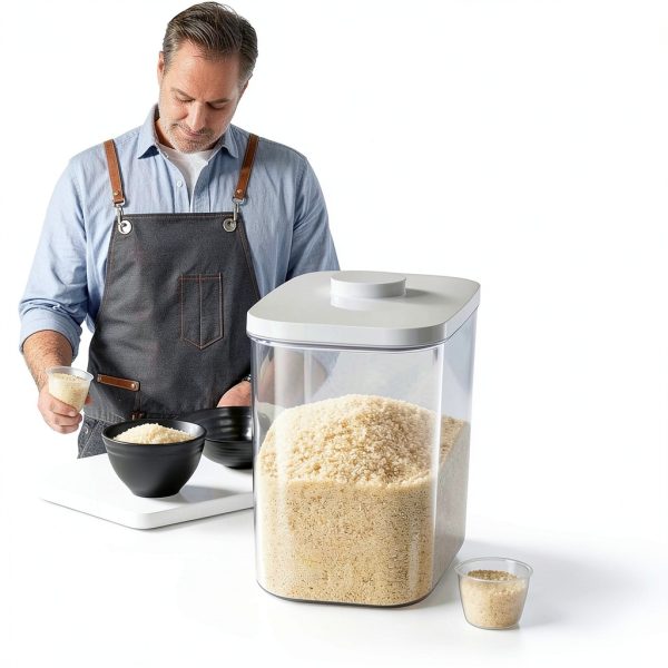 Livlab Rice Dispenser Airtight BPA Free Kitchen Storage-5