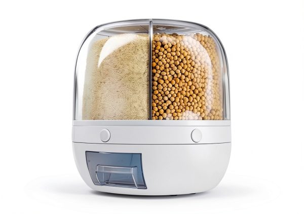 BIAZFYIUW Grain Dispenser 360 Rotating Food Storage-8