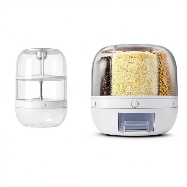 BIAZFYIUW Grain Dispenser 360 Rotating Food Storage-2
