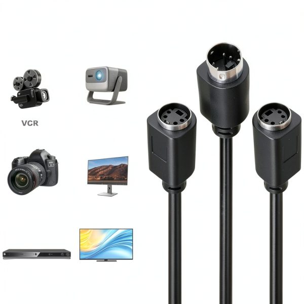 S-Video Cable YR-250070DL1 Mini Din 4 Pin Splitter for HDTV-7