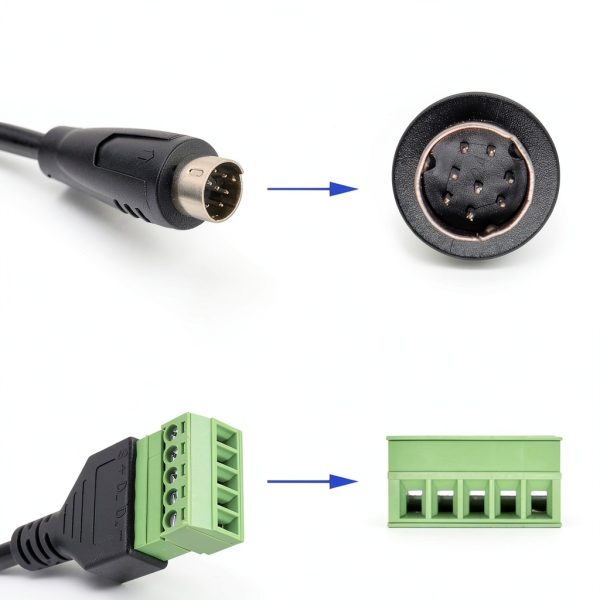 Mini DIN 8 Pin to 5 Pin Adapter by DIN PVC Copper-2