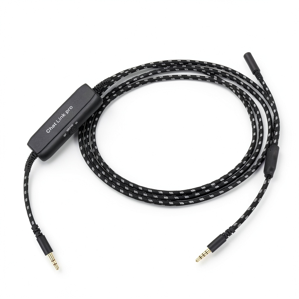 Installing Elgato HD60S Chat Cable Professional Audio Link on a wooden desk