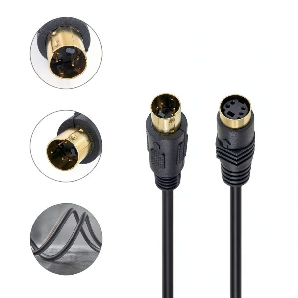 S-Video Cable Mini DIN Poy POY-000788 Gold 1m-5