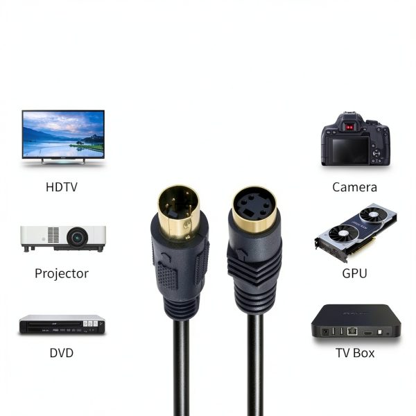 S-Video Cable Mini DIN Poy POY-000788 Gold 1m-4