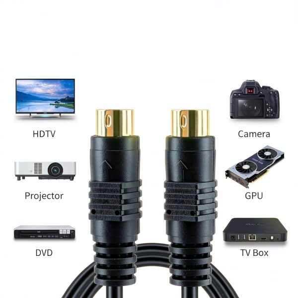 BERANMEY 4 Pin Mini DIN S-Video Cable Gold Plated Male to-6