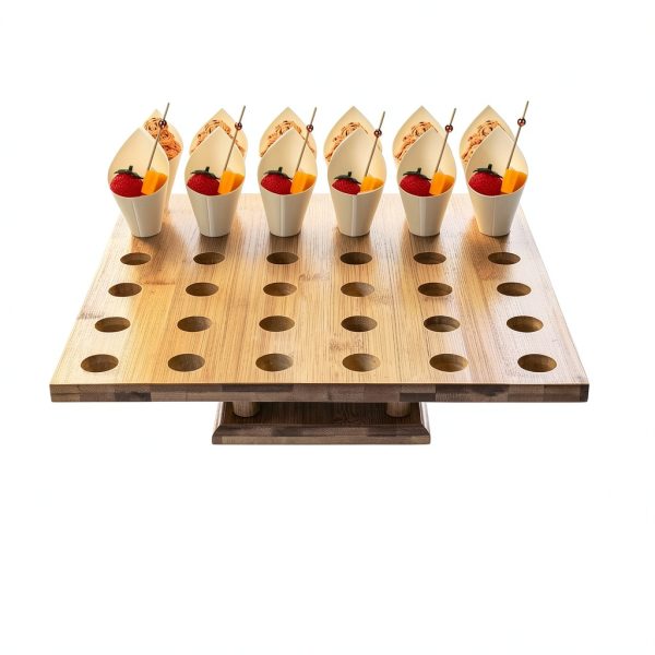 Disposable Wooden Food Cones Rtteri 150pc Set with Bamboo Stick Holder-2