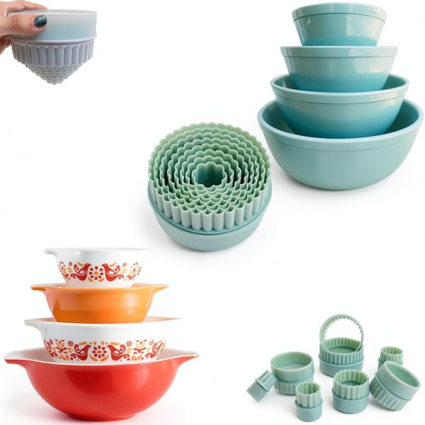 8 Pieces Display Stands for Pyrex Mixed Cinderella Bowls Display Risers Pyrex Bowl Display Separators Stacking Stacking Rings for Bowls-3