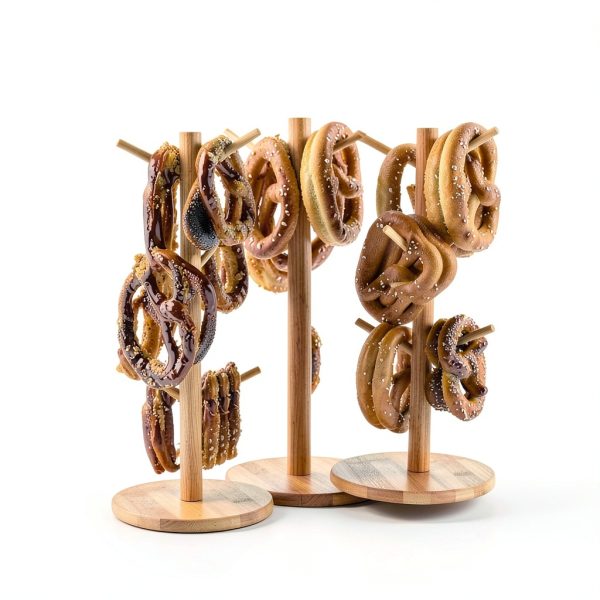 Pretzel Holder Stand SoeKoa Bamboo Stand with 6 Foldable Branches-5