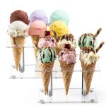 Acrylic Ice Cream Cone Holder 2 Pack by YOUEON, 6 Clear Waffle Stands-0