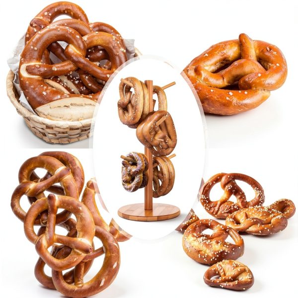 Pretzel Holder Stand SoeKoa Bamboo Stand with 6 Foldable Branches-6